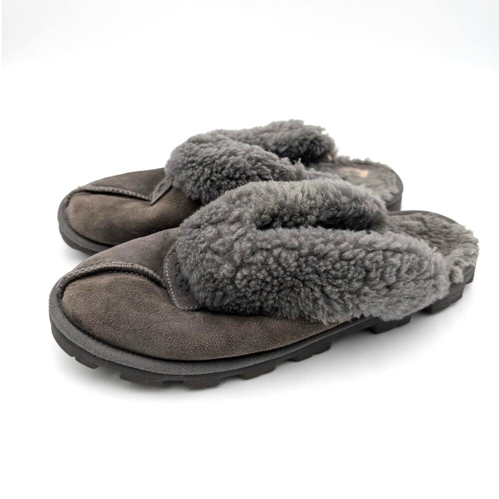 UGG Coquette Shearling Lined Comfy Slipper Women's Grey Size US11 EU42